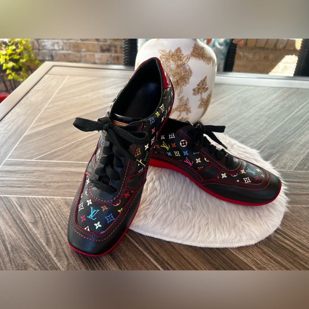 Louis Vuitton Murakami Black Multicolor Low Top Sneakers (Size 37/7 US) - Picture 11 of 16